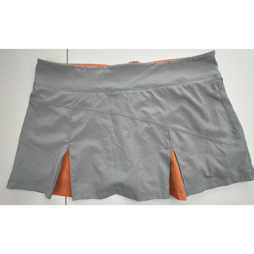 Bolle Tennis Skort Gray Orange Pleated Skort Stretch Medium